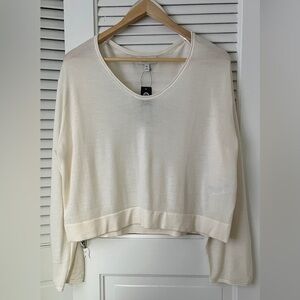 NWT‎ Banana Republic Factory 100% Merino Wool Lightweight Sweater in Cream Sz XL